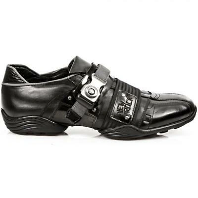 Pre-owned New Rock Trainers Shoes Casual Man Urban Black Leather Rock Original-m.8147-s1