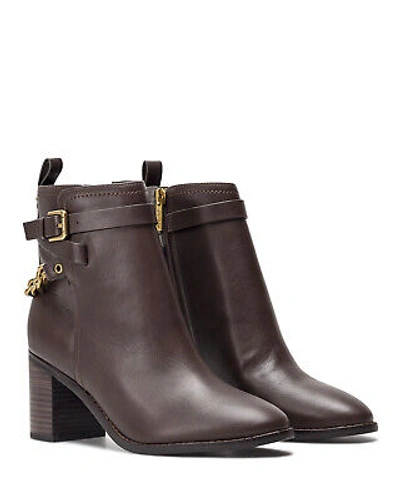 Pre-owned Guess Women's Shoes Ankle Boots  Fl82klele10 Dark Brown