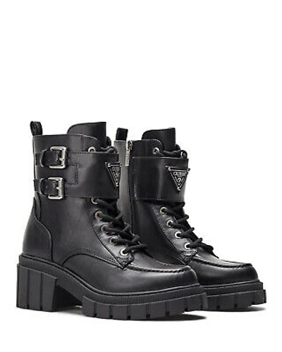 Pre-owned Guess Women's Ankle Boots Shoes  Fl8kayele10 Black