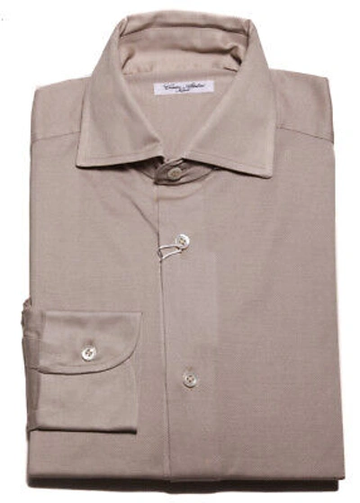 Pre-owned Cesare Attolini Beige Solid Cotton Shirt - Slim - (1219)