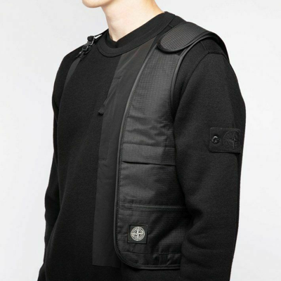 Pre-owned Stone Island / Reflective Weave Ripstop Harness Bag / Black / Sale (-50%)