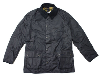 Pre-owned Barbour Ashby Waxed Jacket In Navy
