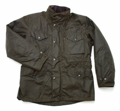 Pre-owned Barbour Sapper Waxed Jacket In Olive