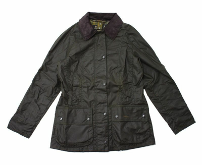 Pre-owned Barbour Classic Ladies Beadnell Waxed Jacket In Olive