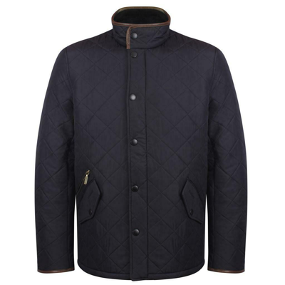 Pre-owned Barbour Mqu0281 International Mens Powell Quilted Jacket In Navy Sizes S - 3xl