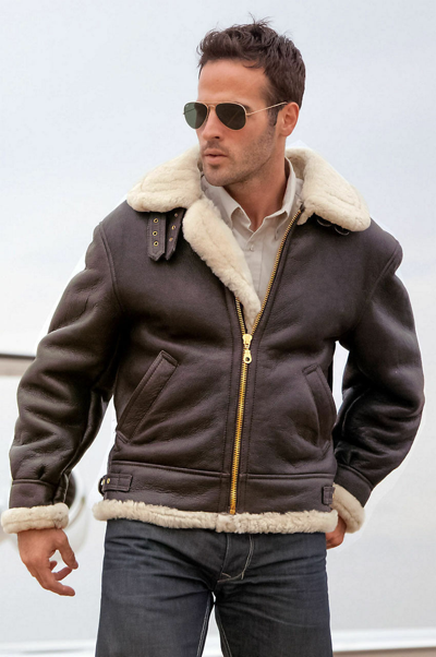 Pre-owned Leather Cuts Ww 2 B3 Bomber Shearling Pilot Flight Harrington Aviator Flying Bomb Jacket