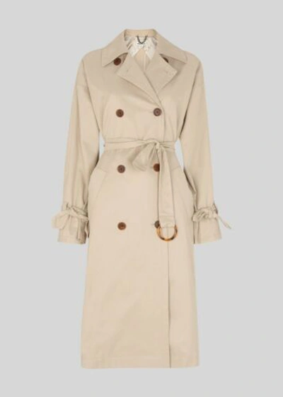 Pre-owned Whistles Paula Trench Coat Beige Size Uk 12 14 Classic Raincoat Belted Tag