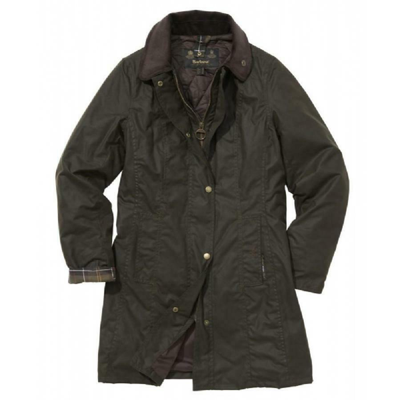 Pre-owned Barbour Belsey Wax Cotton Jacket In Olive