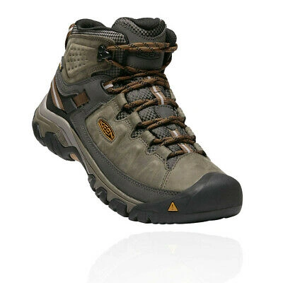 Pre-owned Keen Mens Targhee Iii Waterproof Mid Walking Boots Brown Green Sports Outdoors