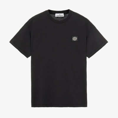 Pre-owned Stone Island Patch Logo T-shirt - Black