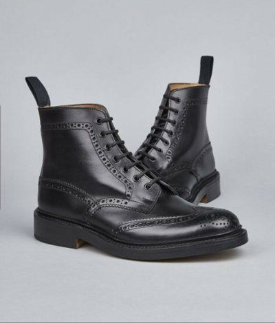 Pre-owned Tricker's Trickers Bundle Offer Stow Black Mens Boots Now Reduced Was £585.00
