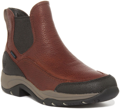 Pre-owned Ariat Terrain Blaze Women Waterproof Leather Boots In Brown Black Uk Size 3 - 8