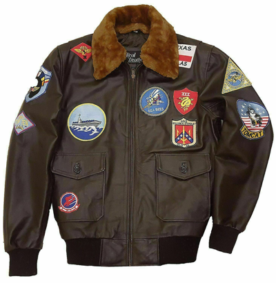 Pre-owned Style Top Gun Tom Cruise Flight Aviator Cowhide Men's Real Cowhide Leather Jacket Sale