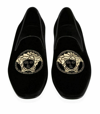 Pre-owned Boothub Men Handmade Shoes Velvet Embroidered Loafers Party Slipper Formal Casual Shoes