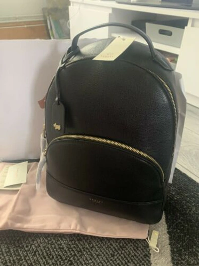 Pre-owned Radley Darllington Large Backpack Black Leather Will Fit Laptop Rrp239