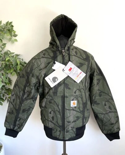 Pre-owned Carhartt Wip Active Winter Woodland Camo Canvas Hooded Jacket Various Sizes