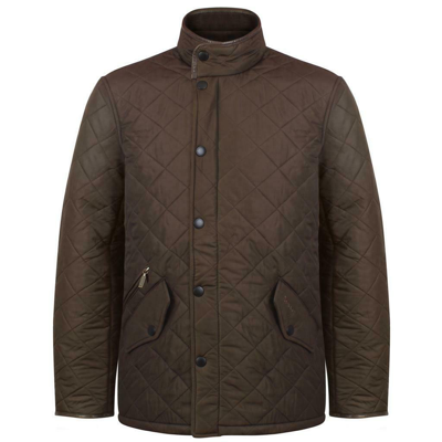 Pre-owned Barbour Mqu0281 International Mens Powell Quilted Jacket In Olive Sizes S - 3xl