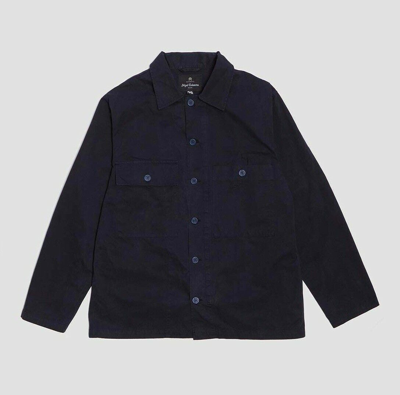 Pre-owned Nigel Cabourn Military Long Sleeve Shirt Jacket In Navy Blue Size 52