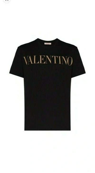 Pre-owned Valentino Black T-shirt / Logo Print / 100% Cotton / Made In Italy / Size S -xxl