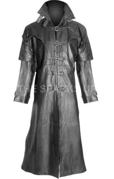 Pre-owned The Sparks Up Men's Steampunk Gothic Leather Trench Coat Jacket Hugh Jackman Van Helsing Coat