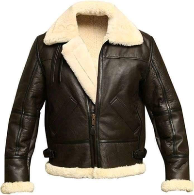 Pre-owned Style Men's Raf Aviator Flight Real Leather Jacket Bomber B3 Pilot Flying Jacket Sale