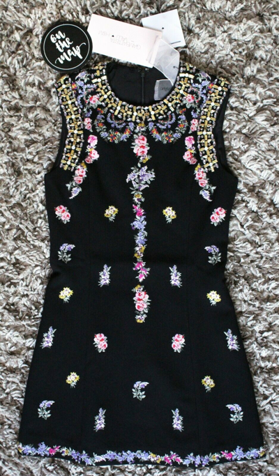 Pre-owned Giambattista Valli X H&m Hm Short Dress Floral Embroidery Uk 4 6 8 14 36 40 42