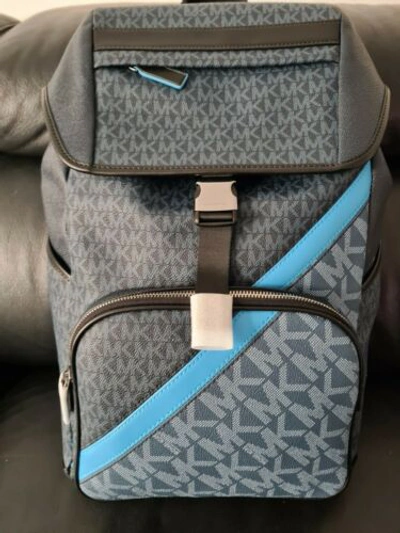 Pre-owned Michael Kors Men's  Sport Flap Backpack Size Medium Brand Multicolour