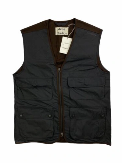 Pre-owned Acne Studios Osca Gilet Waistcoat Jacket - Black - Size 48 - Rrp £390 -