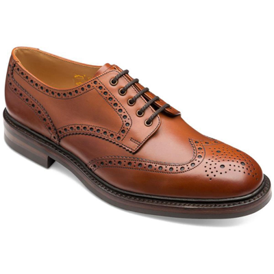 Pre-owned Loake Mens Chester Brogues Tan Mahogany Burnished Calf Leather Mens Shoes