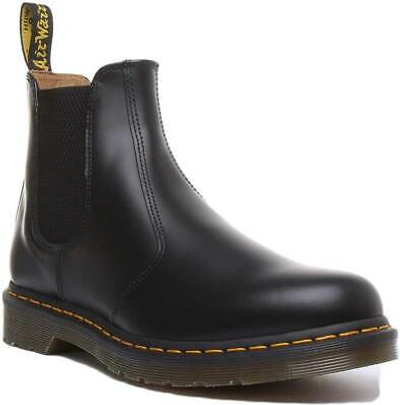 Pre-owned Dr. Martens' Dr Martens 2976 Womens Chelsea Yellow Stitch Boot In Black Size Uk 3 - 8