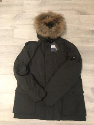 Pre-owned Hackett Down Arctic Parka Fur Hood Khaki Green Jacket Coat Winter Size Xl Warm