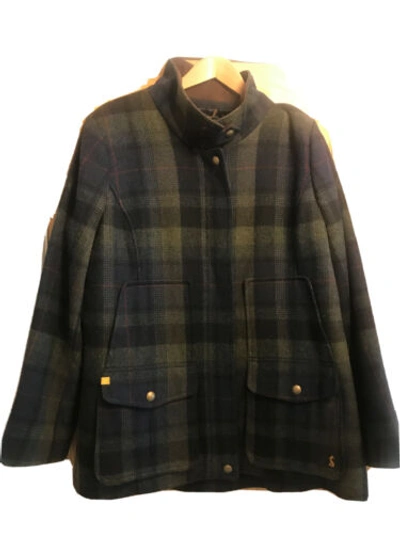 Pre-owned Joules Field Coat - Blue / Green Tweed - Size 18