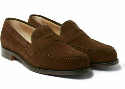Pre-owned Handmade Mens  Brown Suede Leather Loafers Slip On Shoes Casual Formal Men Shoes