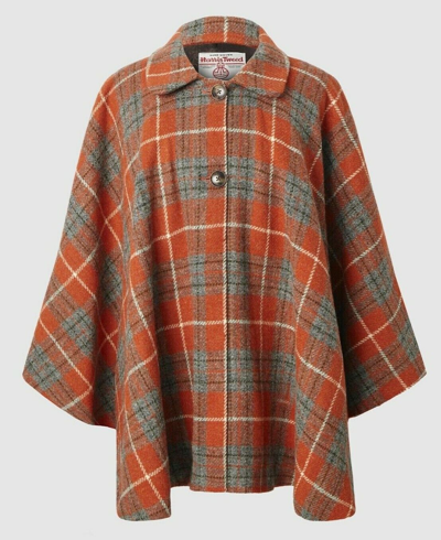 Pre-owned Harris Tweed Ladies Orange Tartan  Cape - One Size
