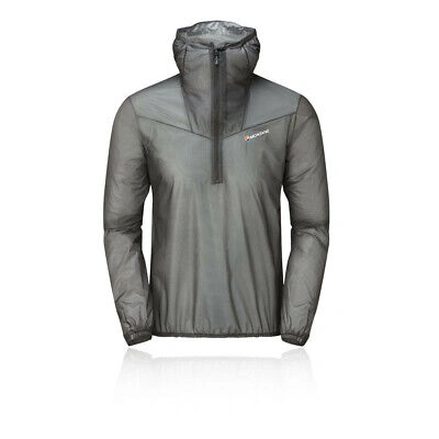 Pre-owned Montané Montane Mens Podium Pull-on Running Jacket Top - Grey Sports Half Zip Hooded