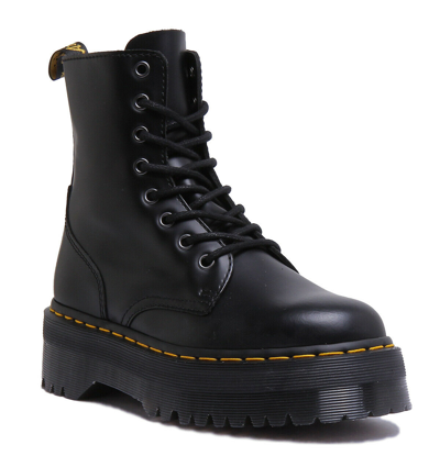 Pre-owned Dr. Martens' Dr Martens Jadon Unisex Lace Up Leather Matt Ankle Boots In Black Uk Size 3 - 11