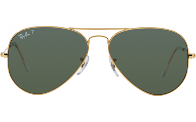 Pre-owned Ray Ban Rb3025  Polarized Aviator Gold Frame Crystal Green Lens 58mm With Tag