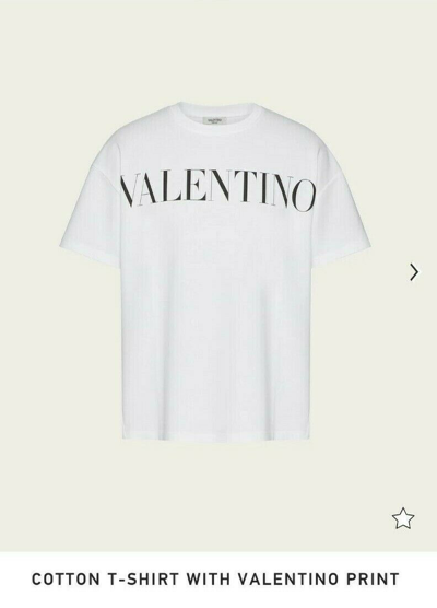 Pre-owned Valentino White T-shirt / Logo Print /100% Cotton / Made In Italy / Size S - Xxl