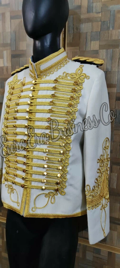 Pre-owned Euro Napoleonic Dolman Officers Wedding Dress Hussars Military Tunic Jacket