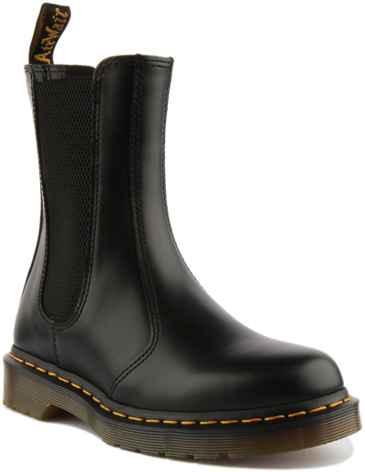 Pre-owned Dr. Martens' Dr Martens 2976 Hi Unisex Slip On Leather Chelsea Boots In Black Uk Size 3 - 12