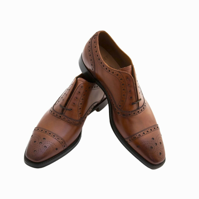 Pre-owned Cheaney Parkinson Oxford Semi Brogue In Brandy