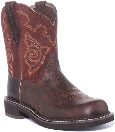 Pre-owned Ariat Fatbaby Heritage Womens Western Style Leather Boots In Brown Uk Size 3 - 8