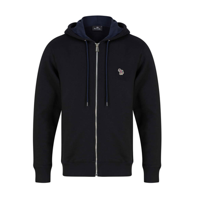 Pre-owned Paul Smith Men's Zebra Badge Full Zip Hoodie In Black // //