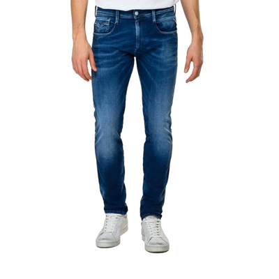 Pre-owned Replay Mens Jeans Hyperflex Skinny Anbass Slight Stretch Jeans In Medium Blue