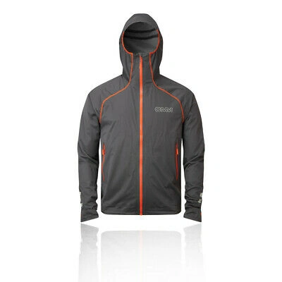 Pre-owned Omm Mens Kamleika Running Jacket Top Grey Sports Full Zip Hooded Waterproof
