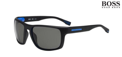 Pre-owned Hugo Boss Sunglasses 0800/s (8596c) - Black Rubber / Dark Grey Polarised