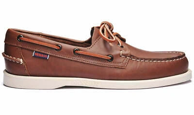 Pre-owned Sebago Men's 7000h00 Docksides Portland Leather Boat Shoes Brown