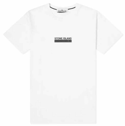 Pre-owned Stone Island Small Logo Print T In White