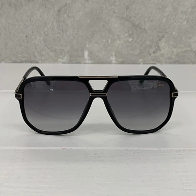 Pre-owned Cazal Sunglasses  6025/3 001 58 12 145 Black Gold Grey Gradient Lens 100% Authent