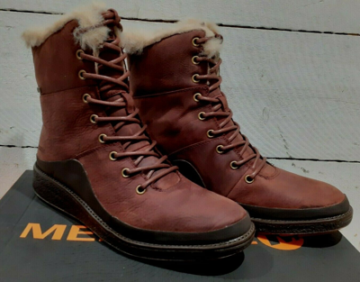 Pre-owned Merrell Ladies  J99330 Tremblant Ezra Sable Leather Lace Up Polar Waterproof Boot